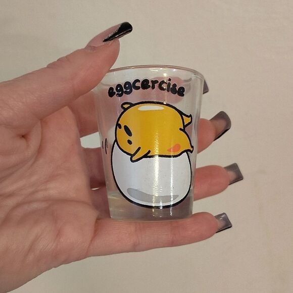 Sanrio Hello Kitty Guadetama Lazy Egg Mini Shot Glasses Set Of 3 - Picture 4 of 10